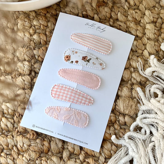 FABRIC SNAP CLIP PACK // BLUSH