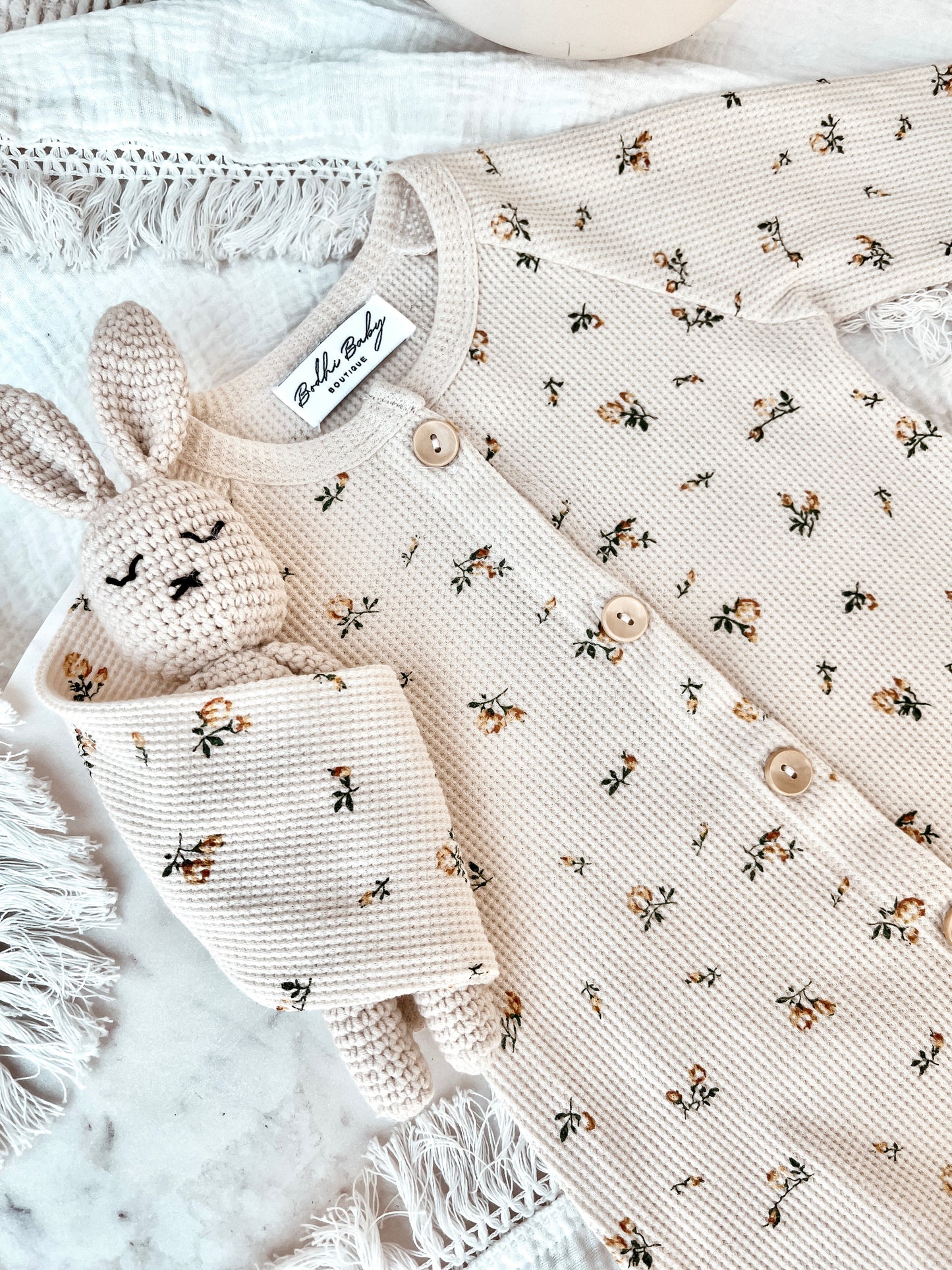 COCO FLORAL WAFFLE ONESIE